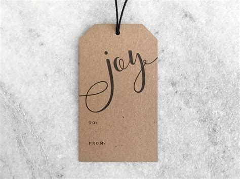 Modern Calligraphy Gift Tags, Kraft, Set of 10