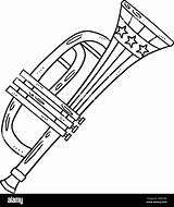 Trumpet Isolated Coloring Page For Kids Stock Vector Image & Art  Alamy sketch template