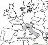 Italy Map Coloring Printable Peninsula Italian Maps Pages Clipart  sketch template