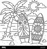 Surfboards Coloring Page Sketch sketch template