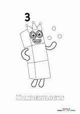 Number 3 Numberblocks  Coloring Pages For Kids sketch template