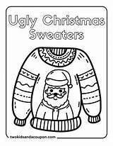 7 Free Cute Christmas Ugly Sweater Coloring Pages sketch template