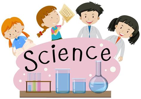 Flashcard for word science with kids in lab 300946 Vector Art at Vecteezy