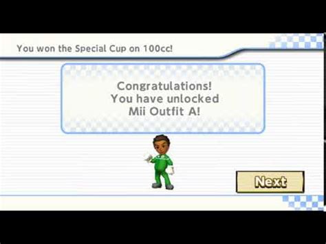 Mario Kart Wii Deluxe 3.0 - Unlocking Mii Outfit A - YouTube