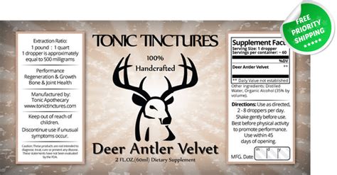 Deer Antler Velvet Liquid Extract | Tonic Tinctures