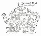 Teacup Sets And Teapot Coloring Pages  sketch template