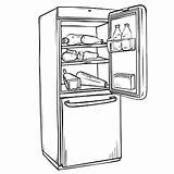 Premium Vector  Hand Drawn Coloring Book Outline Of refrigerator sketch template
