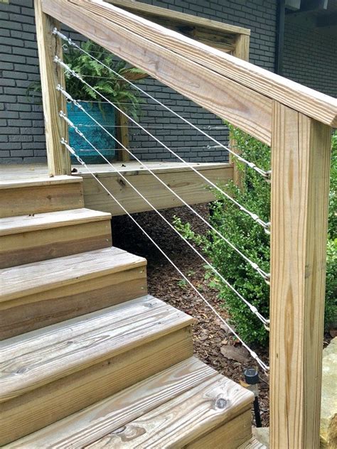 Cable Railing: DIY Modern Deck railing tutorial - | Deck stair railing, Deck railing design ...