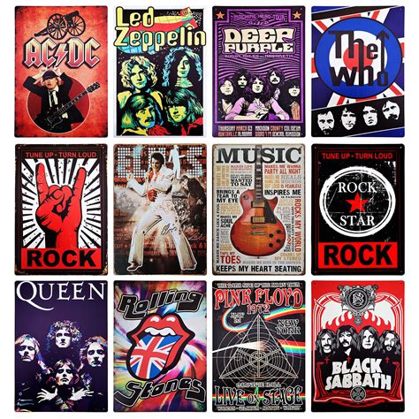 Rock music Metal wall plaque Retro vintage band concert poster 20x30 cm ...