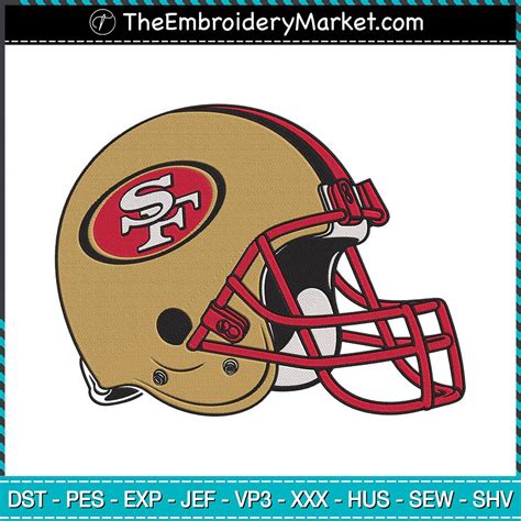 Helmet SF Embroidery Designs File, San Francisco 49ers Machine ...