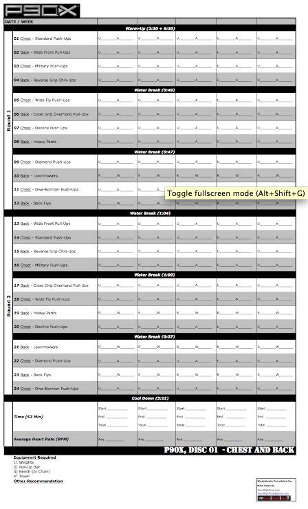 Chest-Back-Workout-Example | P90x workout sheets, Workout sheets, P90x workout