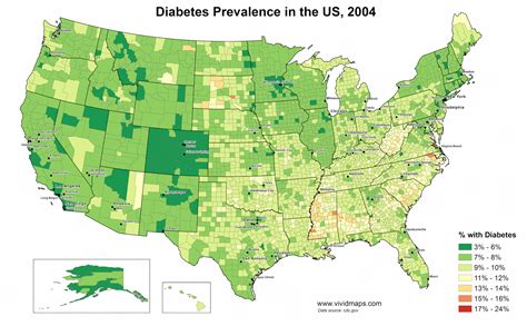 Diabetes prevalence in the United States - Vivid Maps