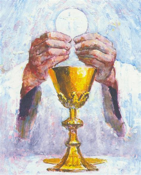 holy eucharist bread and wine painting - Clip Art Library