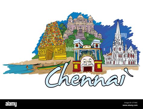 chennai doodles vector illustration Stock Photo - Alamy