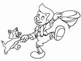 Pinocchio Dancing With Figaro Coloring Page  Free Printable Pages sketch template
