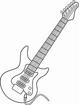 Electric Guitar Line Art  Free Clip Art sketch template