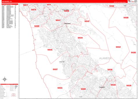 Hayward California Zip Code Map - Dorree Kassandra