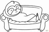 Cute Sloth Is Sleeping On Sofa coloring page  Free Printable Coloring sketch template