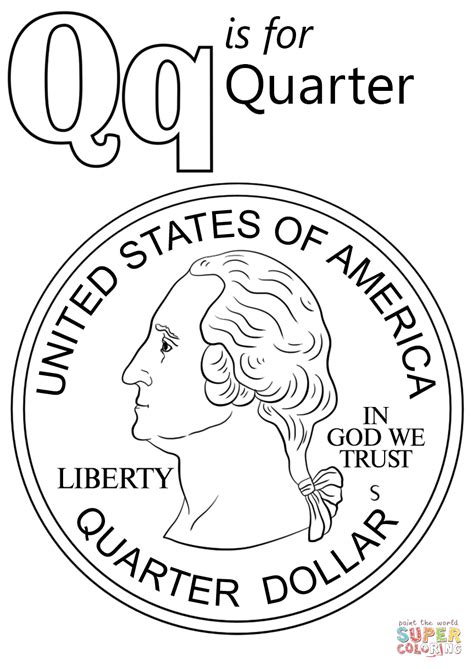 Online Coloring - Q is for Quarter | Preschool letter crafts, Letter a ...