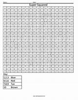 Multiplication Coloring Squared Santa Pages sketch template