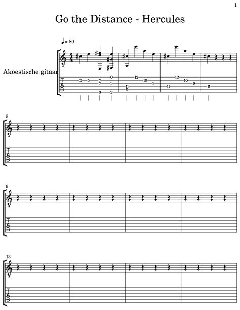 Go the Distance - Hercules - Sheet music for Acoustic Guitar