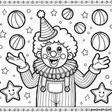 Coloring Page Of A juggling clown Download Or Print For Free sketch template