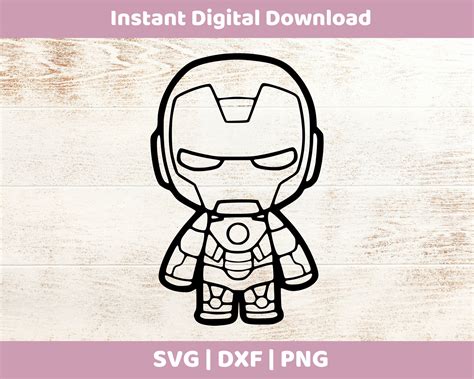 Chibi Iron Man Instant Digital Descargar SVG/DXF/PNG para - Etsy México