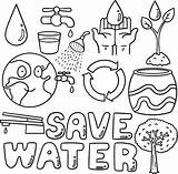 Water Conservation For Kids Coloring Pages & Book sketch template
