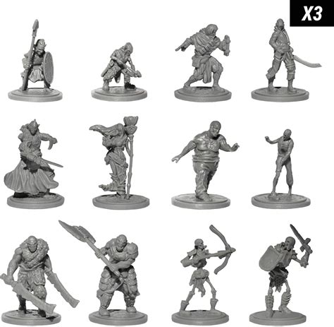 Origin Miniatures Enemy Minions Battle Pack, 36 Unpainted DND Miniatures for Dungeons and ...