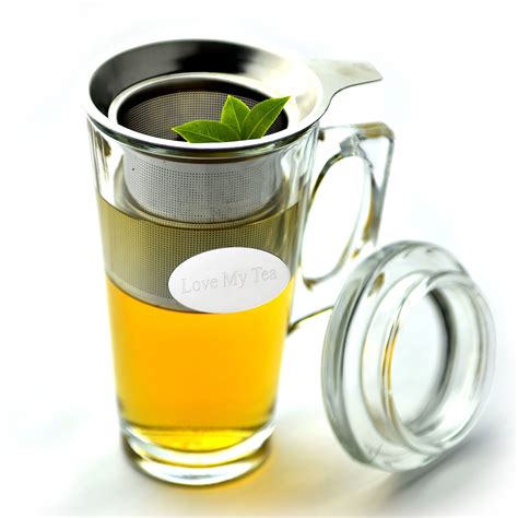 Personalized Gourmet Glass Mug Stainless Steel Tea Infuser Set - Walmart.com