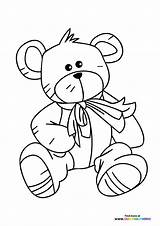 Valentines Teddy Bear  Coloring Pages For Kids sketch template