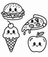 Dibuja Alimentos Kawaii Imprimir Para Colorear E Dibujar  sketch template