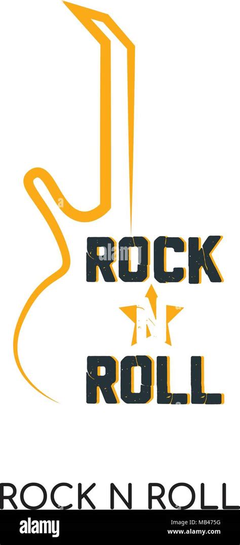 rock n roll logo isolated on white background for your web, mobile and app design Stock Vector ...