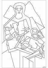 Juan Gris  Pierrot Masterpiece Coloring Pages For Adults sketch template