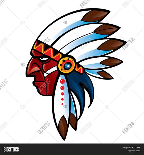 Red Skin Indian Chief Vector & Photo (Free Trial) | Bigstock