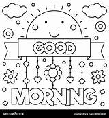 Good morning coloring Page Royalty Free Vector Image sketch template