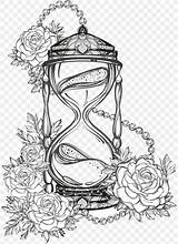 Hourglass Drawing Line Clock Clip Tattoo Sand Coloring Ampulheta Pages  sketch template