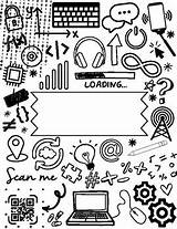 TECHNOLOGY Coloring Page  COMPUTER Science STEAM Project Binder Cover sketch template
