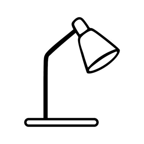 Premium Vector | Table lamp black outlines vector illustration