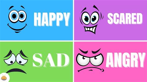 EMOTIONS FACES WITH NAMES FOR TODDLERS | HAPPY SAD ANGRY SCARED ...