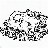 Yummy Bacon And Fried Egg Coloring Pages  For Kids – Smart sketch template