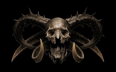 HD wallpaper: dark, gothic, horns, horror, occult, penta, skull, symbol | Wallpaper Flare