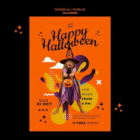 Free PSD | Halloween vertical print template