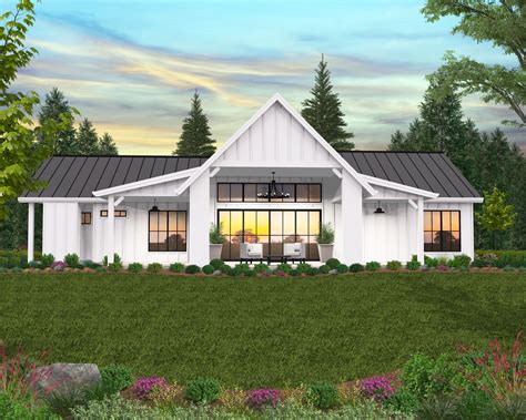 Cuthbert Modern Farmhouse Plan | One Story Farmhouse Designs | Modern ...