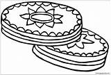 Cookies With Chocolate Top Coloring Page  Free Printable Pages sketch template