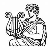 Greek God Apollo Holding Lyre 🎶 Coloring Page sketch template