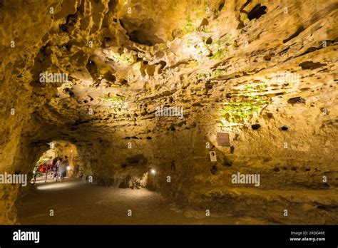 The Loczy Hall at Tapolca Lake Cave Visitor Centre, in the caves below the town, Tapolca ...