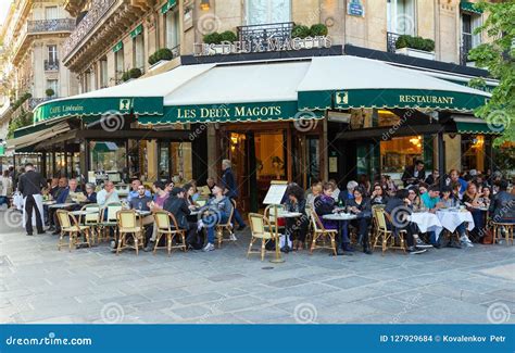 The Cafe Les Deux Magots,Paris, France. Editorial Stock Image - Image ...