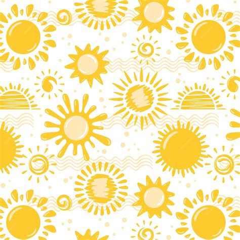 Free Vector | Hand drawn sun pattern