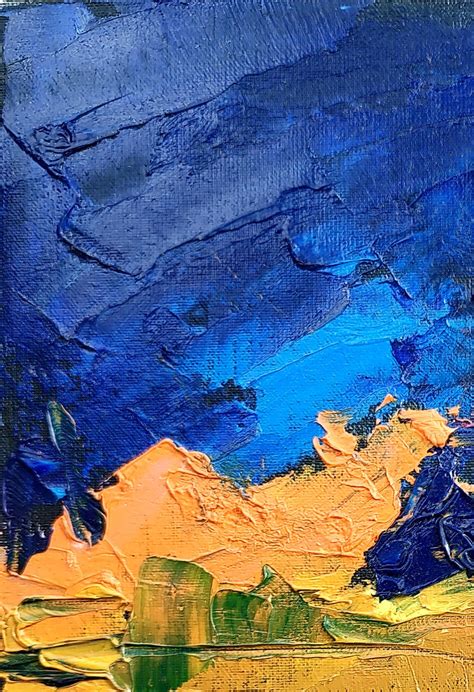 Blue and Orange Abstract Painting Contemporary Artwork Fine - Etsy